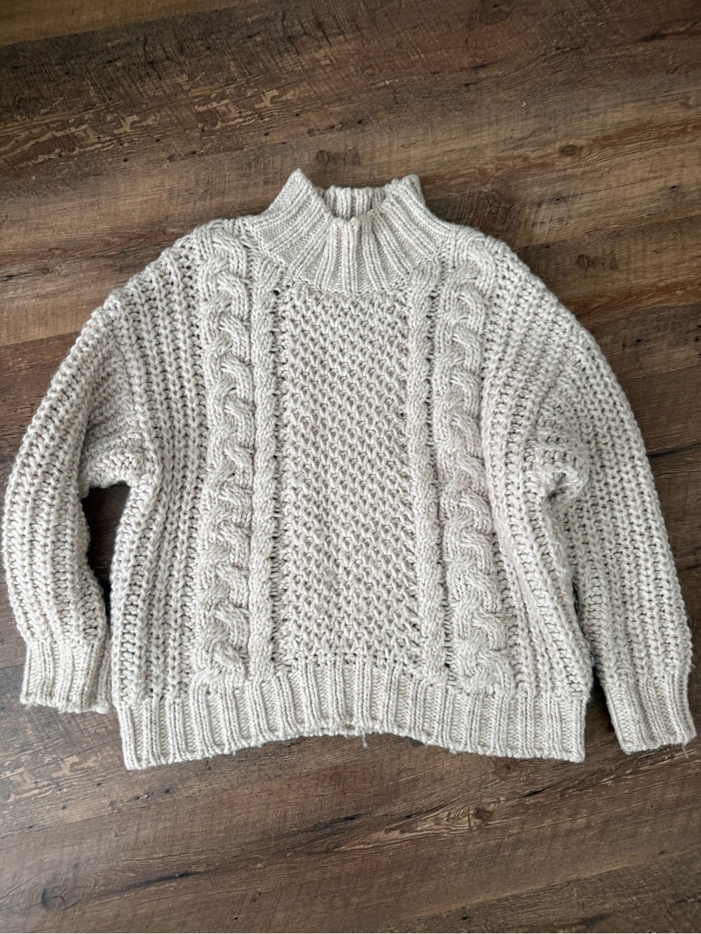 Universal Thread Cream Cable Knit Turtleneck Sweater